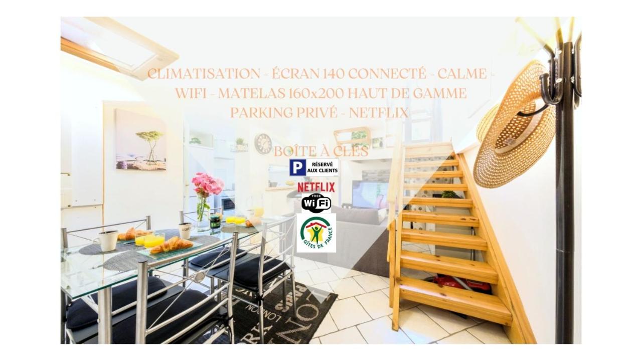 B&B Pallud - Beau Duplex 54m2, classé 3 étoiles et Label "Gîte de France" 5min centre, 15min gare CLIMATISATION, Calme, 2 chambres, NETFLIX WIFI, TV 140cms, parking, boite à clés arrivée tardive - Gîtes La Tarine - - Bed and Breakfast Pallud