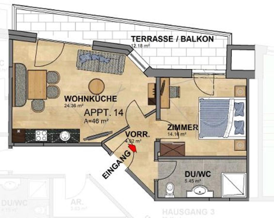 Appartement met 1 Slaapkamer