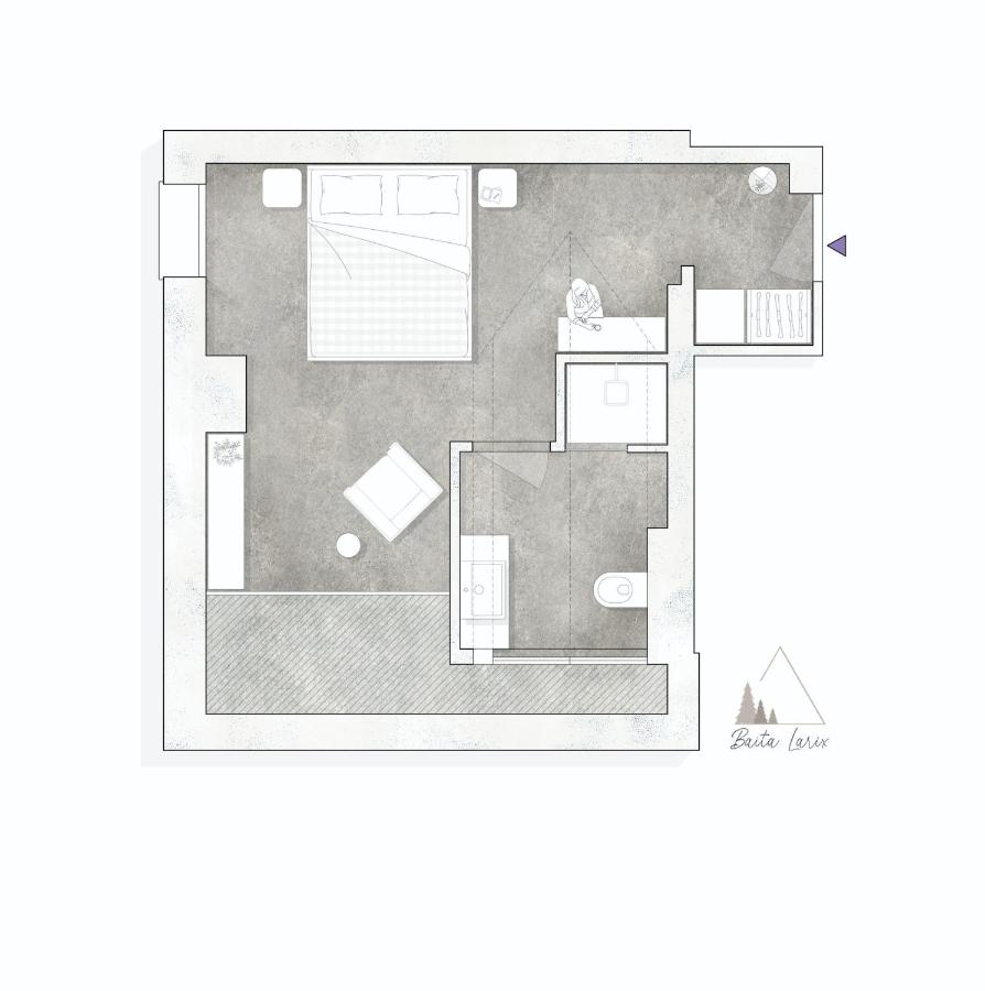 Doppel-/Zweibettzimmer mit Bergblick