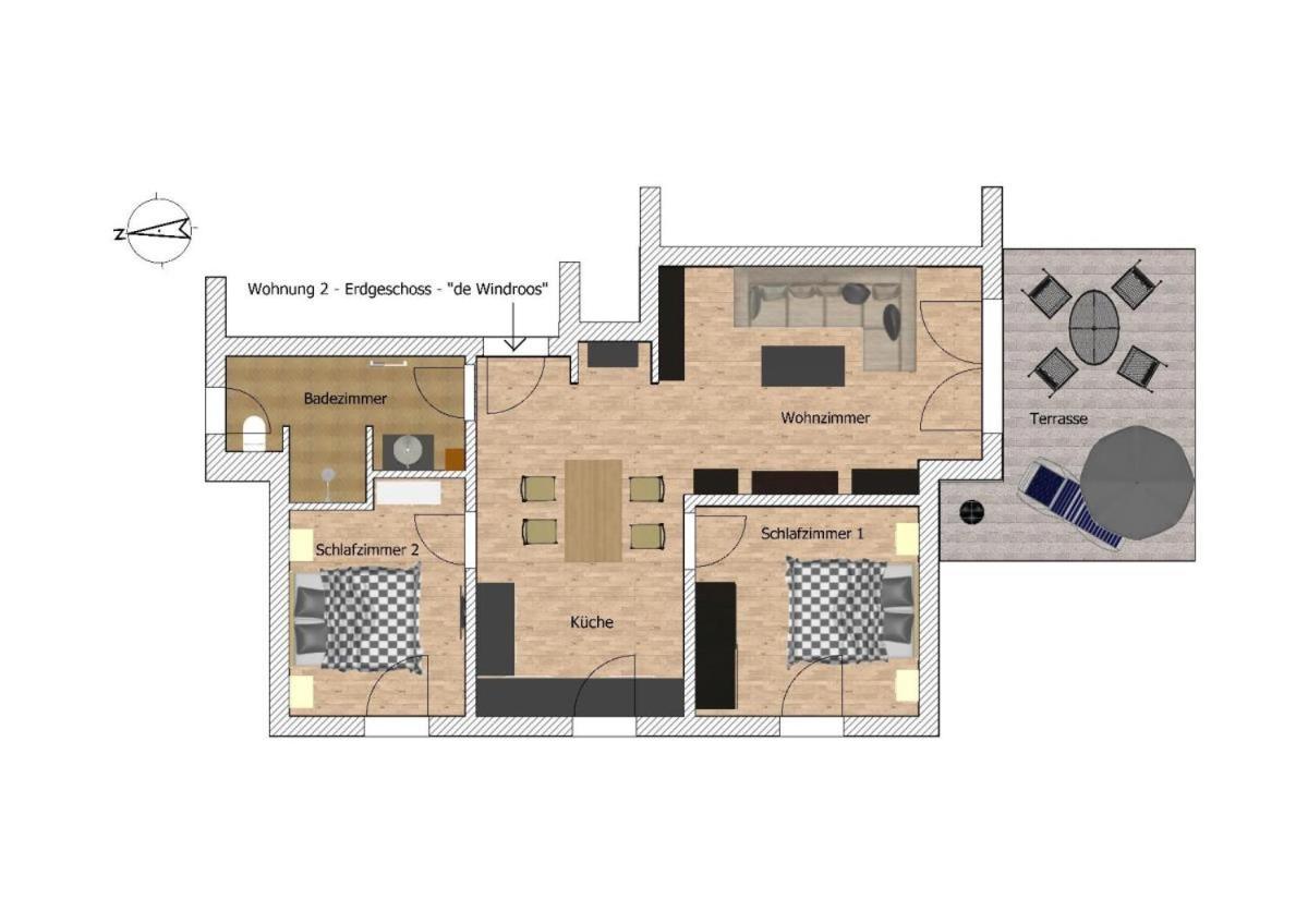 Ferienwohnung de Windroos - Ferienwohnung