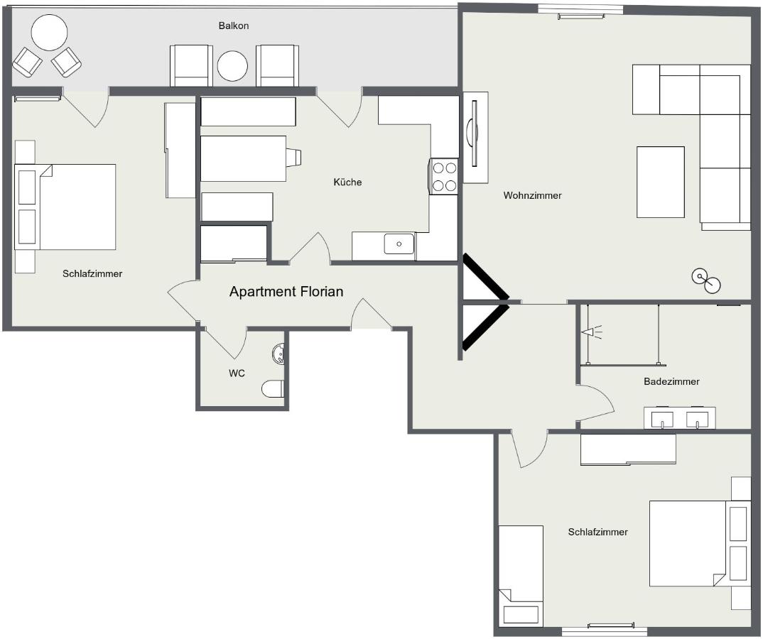 Apartment mit 2 Schlafzimmern