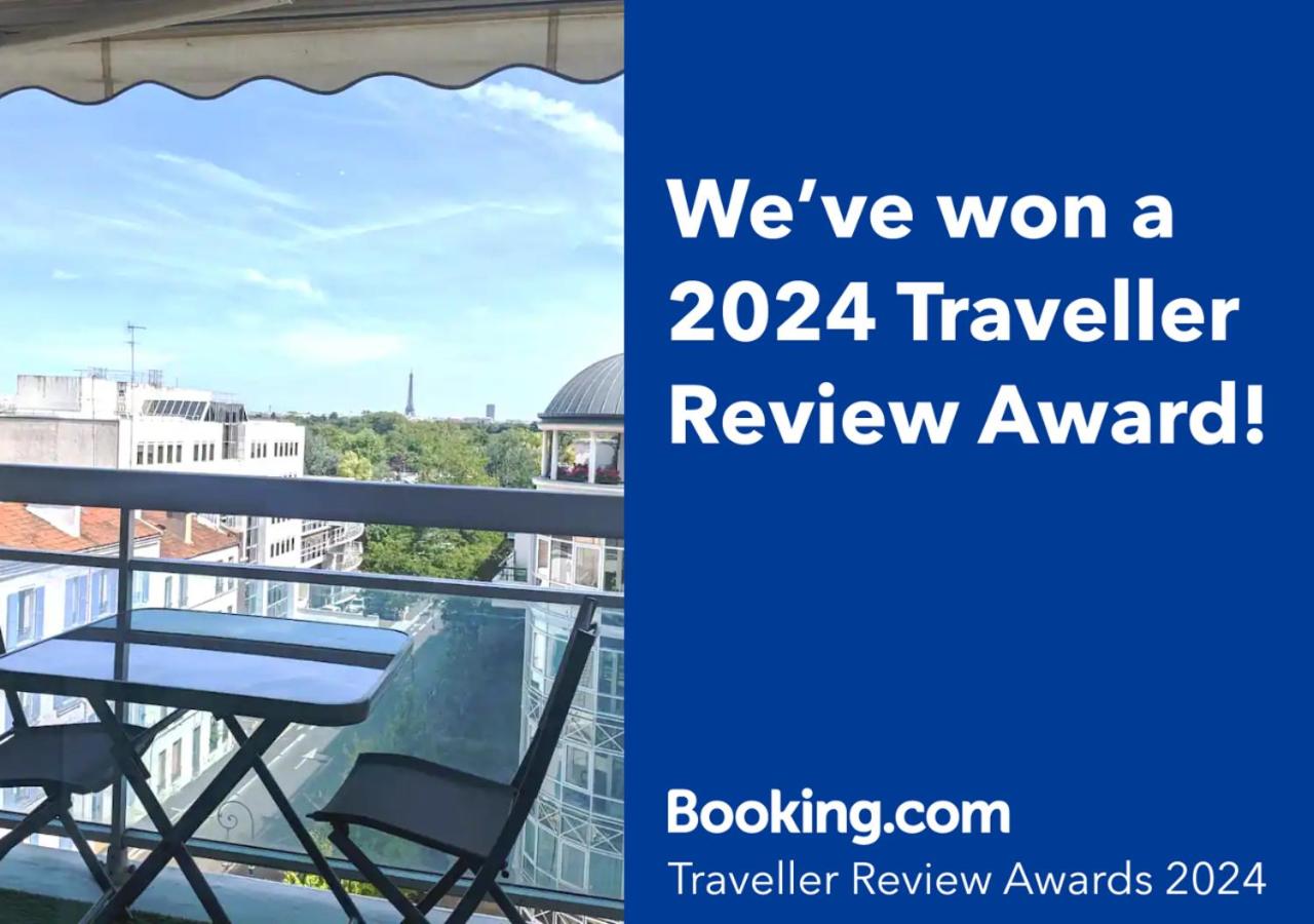 Superbe STUDIO (28m2) avec terrasse / vue TOUR EIFFEL / PUTEAUX - Bed and Breakfast Puteaux