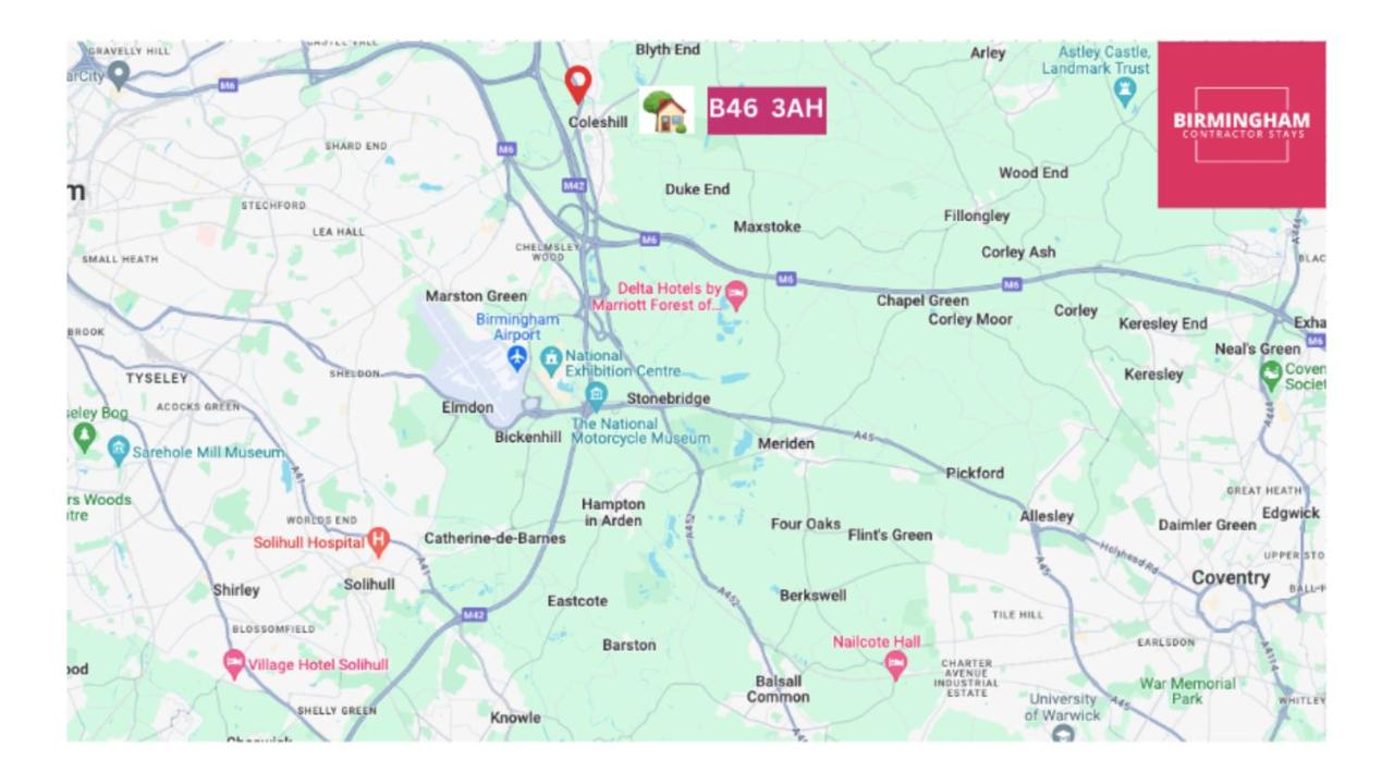 Coleshill 3 bed Duplex by BHX, NEC and HS2- 3 Bedrooms with 4 Separate Beds - Flexible and Long Stays Available - Bed and Breakfast Birmingham