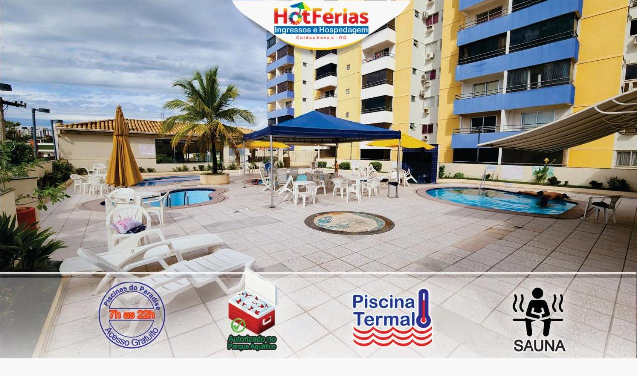 Flat Paradise com Piscinas Termais, próximo ao Shopping Singapura e ao Centro - HotFérias - B&B Caldas Novas