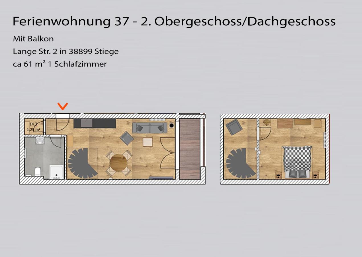Auszeit-im-Harz Haus 5 Wohnung 37 - B&B Stiege