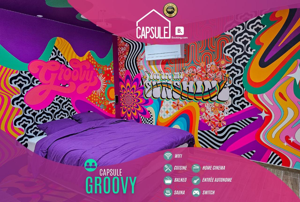 B&B Mons - Capsule Groovy-Jacuzzi-Sauna-Billard-Netflix- Nintendo Switch & Jeux - Bed and Breakfast Mons