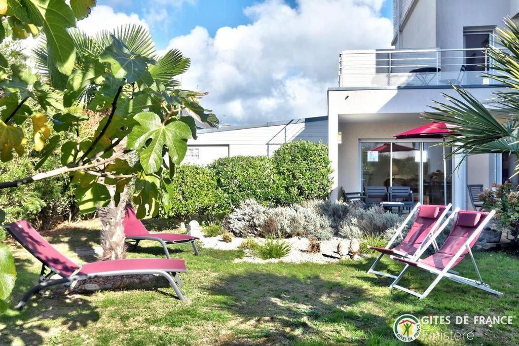 LocaLise - A80 - La villa blanche - Côté jardin - Plain-pied - Wifi inclus - Draps inclus - Animaux bienvenue - Chambres d'hôtes Guilvinec