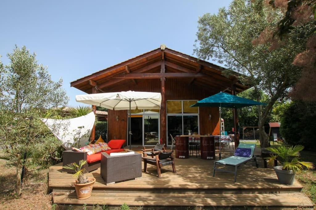 Maison familiale en bois proche du lac de Cazaux - Ferienwohnung
