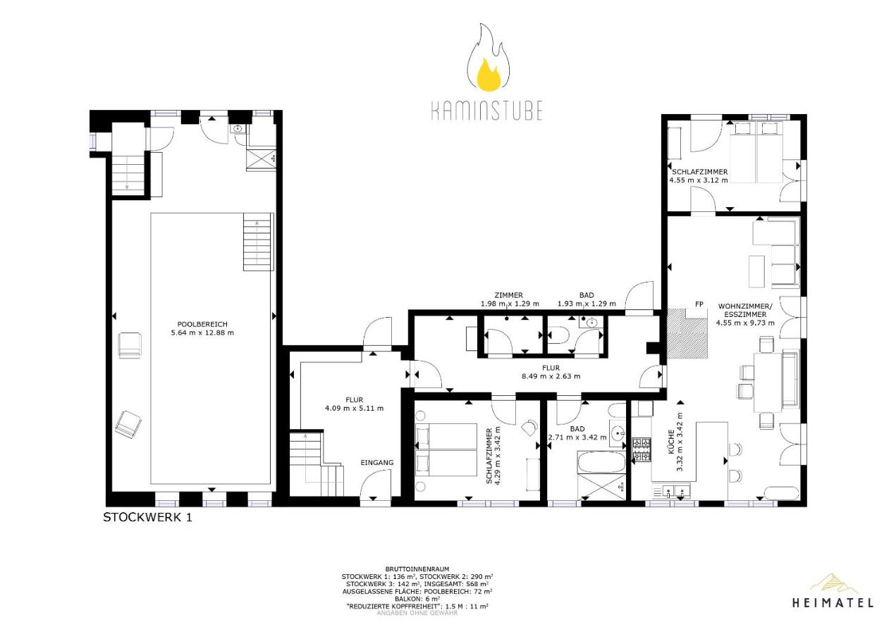 Appartement met 2 slaapkamers