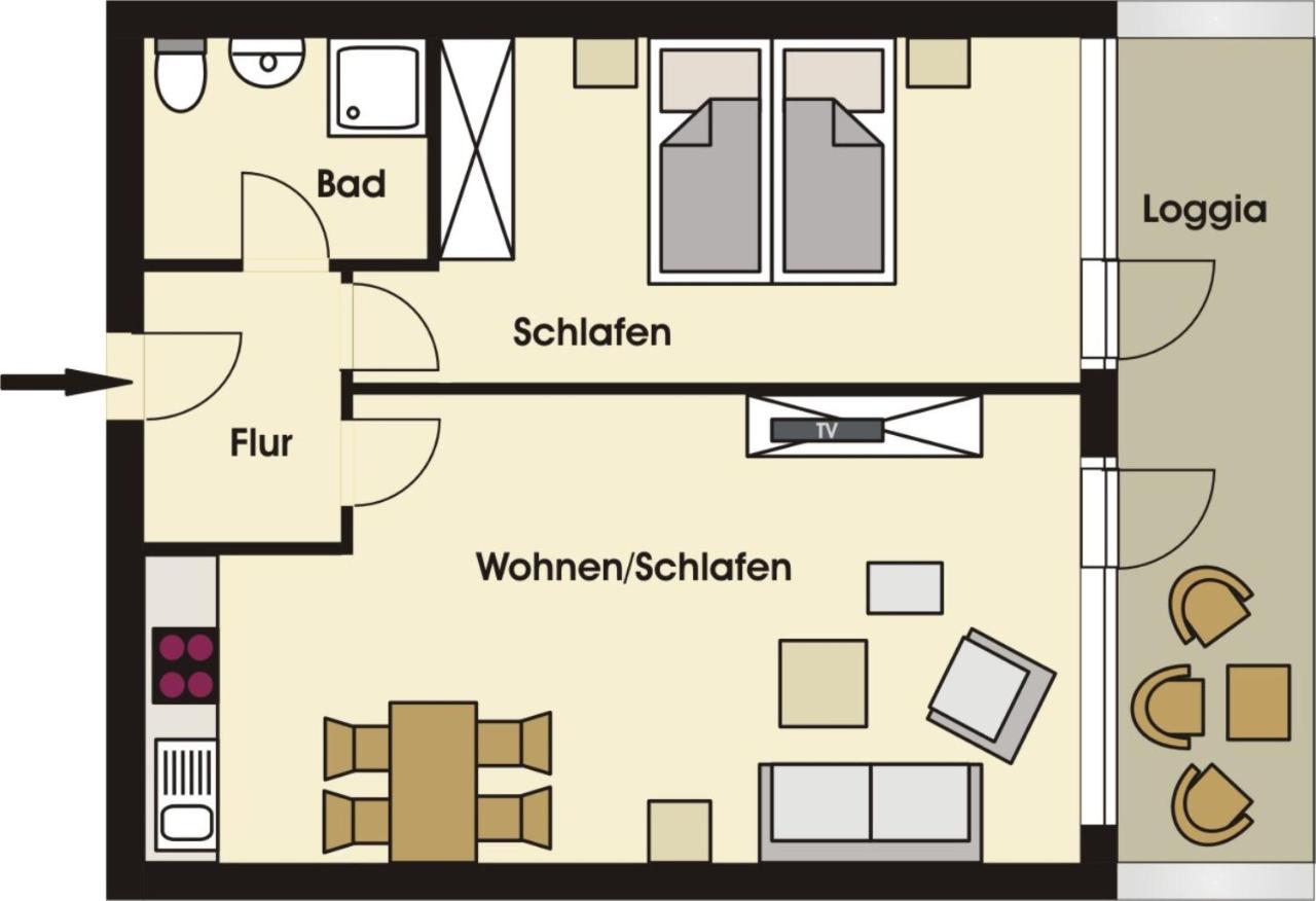 Meer & Strand - Haus Meeresstrand Ferienwohnung 205 - Chambres d’hôtes Scharbeutz