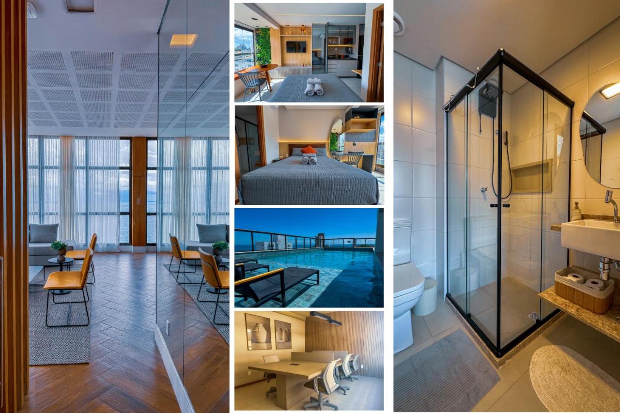 Studio 250mts da PRAIA I Piscina com VISTA PANORÂMICA em ROOFTOP I ACADEMIA I HOME OFFICE I WiFi 100Mbps - B&B
