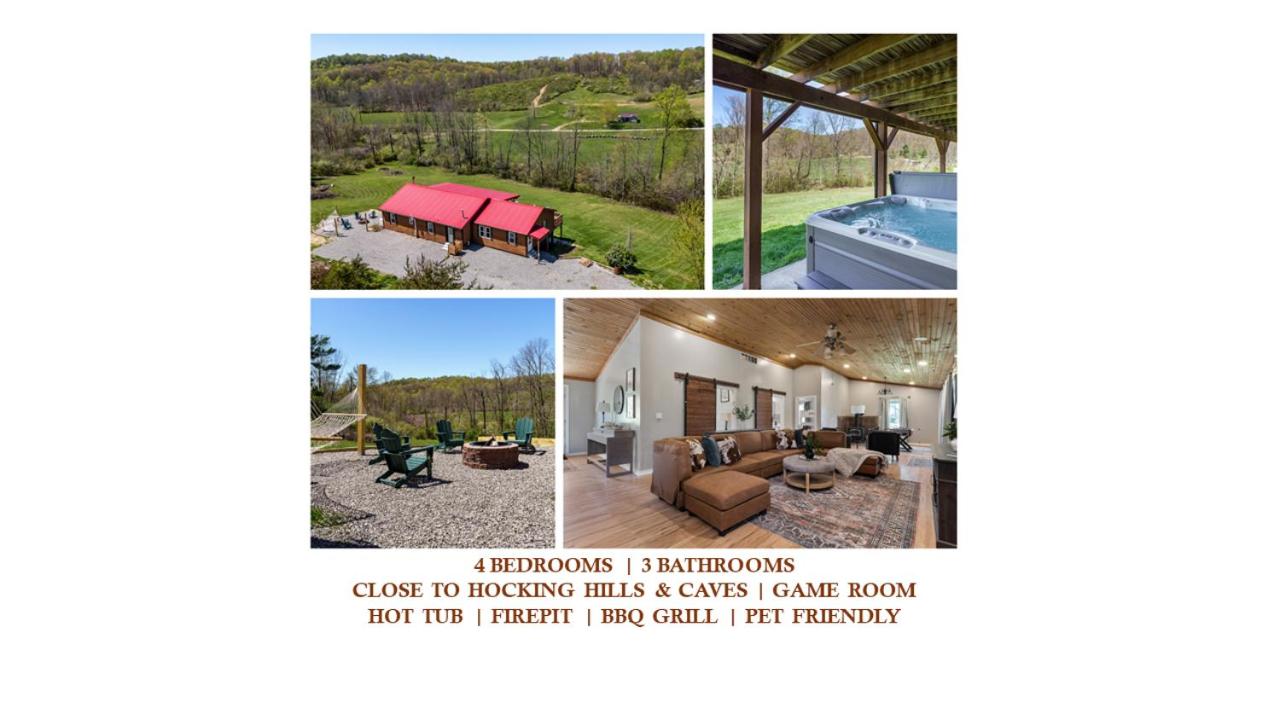 Spacious Cabin Near Hocking Hills and Caves with Hot Tub and Firepit - Chambres d’hôtes