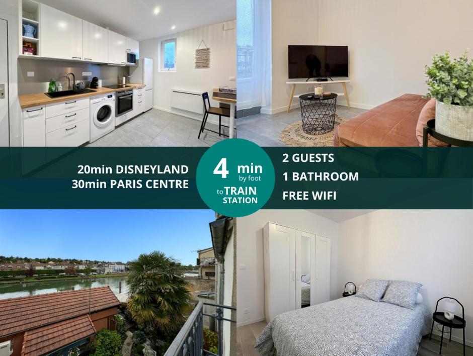 Le Cosy Lagny - Appartement Cosy avec balcon vue sur Marne - Ferienwohnung