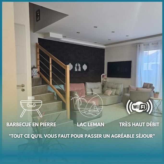 Villa moderne, à 2 pas du lac Léman - Chambres d’hôtes