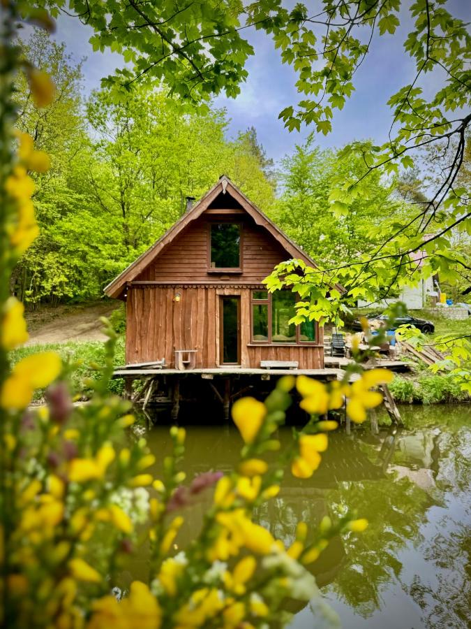 Leśna Chatka z prywatnym stawem, jezioro, sauna - B&B