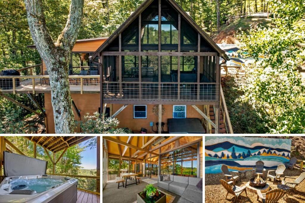 Treehouse Cabin with Mountain, River Views and Arcades - B&B Blue Ridge