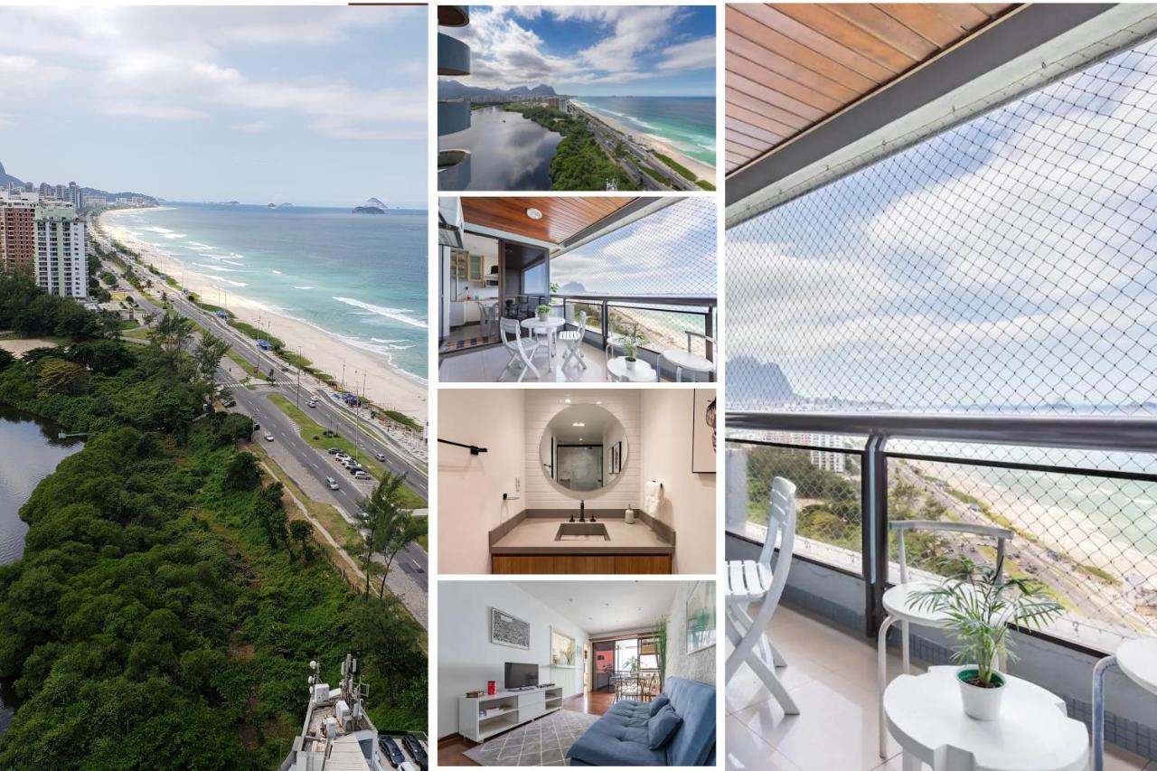 Vista DE CINEMA do 19 andar da Praia BARRA da TIJUCA - Portaria 24h, Estacionamento, Wi-Fi 35mbps, Ar Condicionado - BANHEIRO RECEM REFORMADO - Ferienwohnung Rio de Janeiro