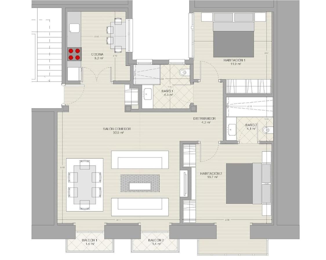 "La Bella Easo" new, ac, design, near La Concha - B&B