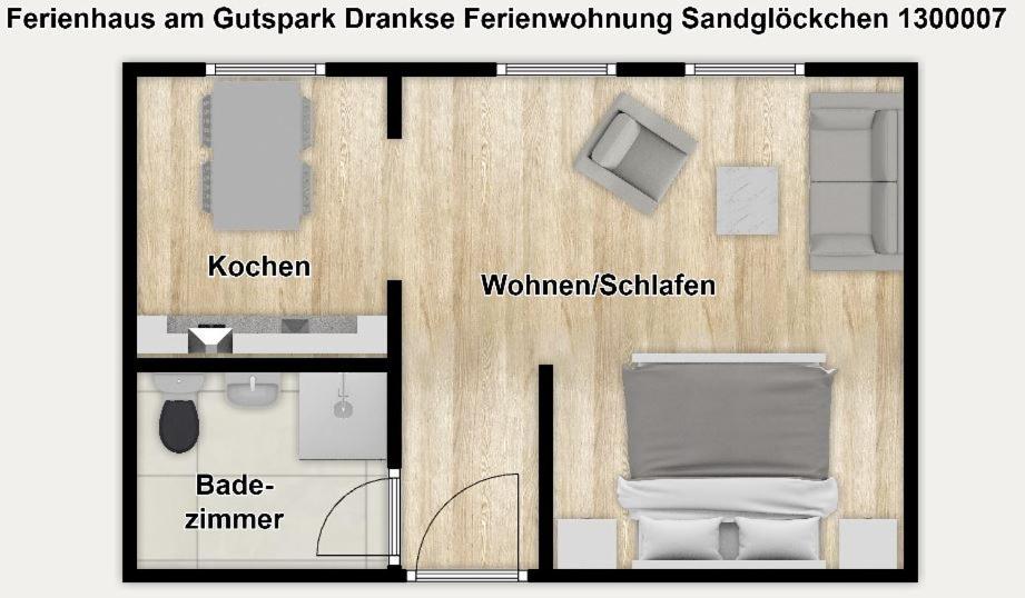 Ferienhaus am Gutspark Drankse Ferienwohnung Sandglöckchen - Ferienwohnung