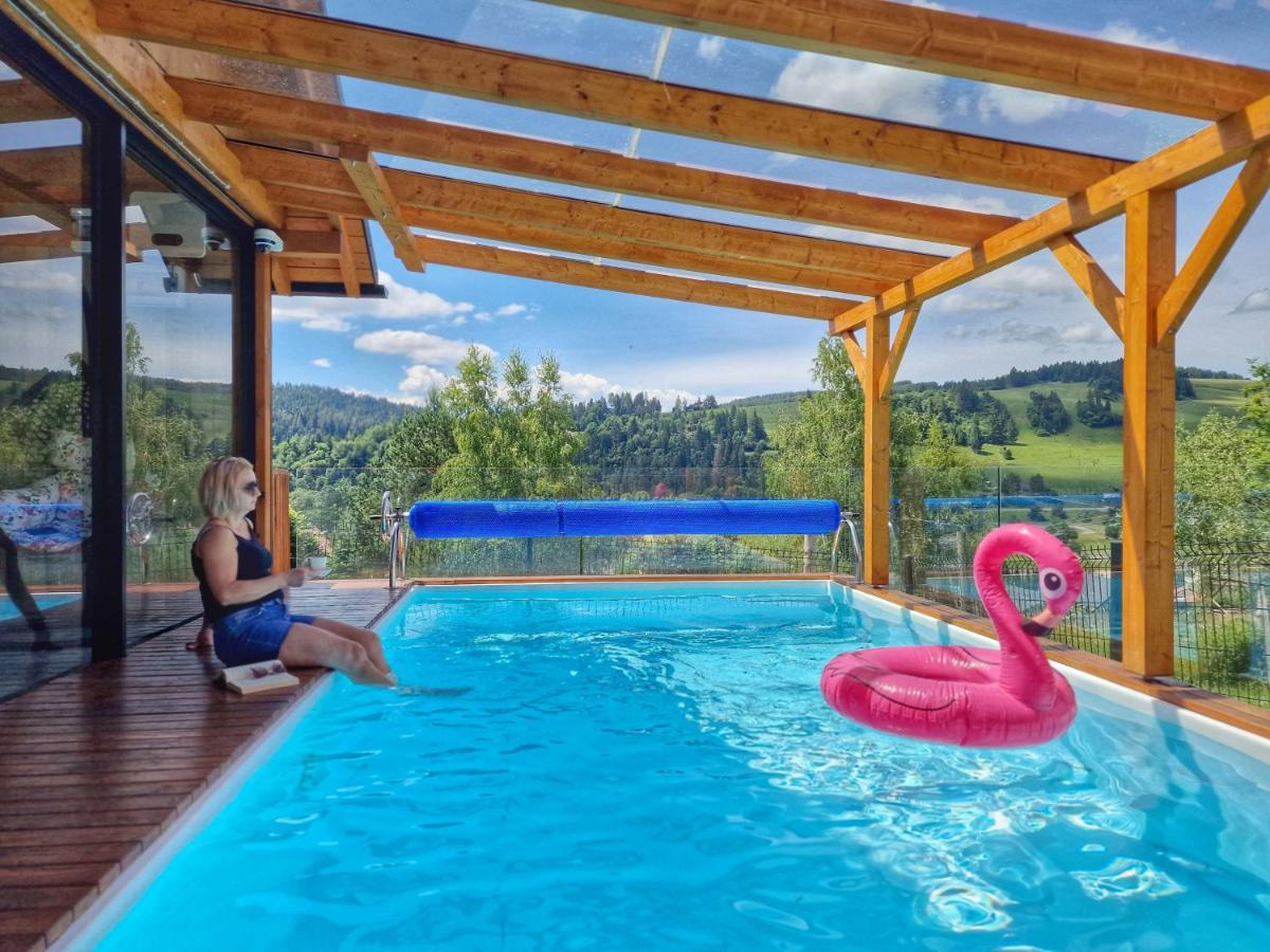 Nad Zalew dom z basenem letnim, jacuzzi i sauną, jezioro i trasa Velo Czorsztyn w pobliżu