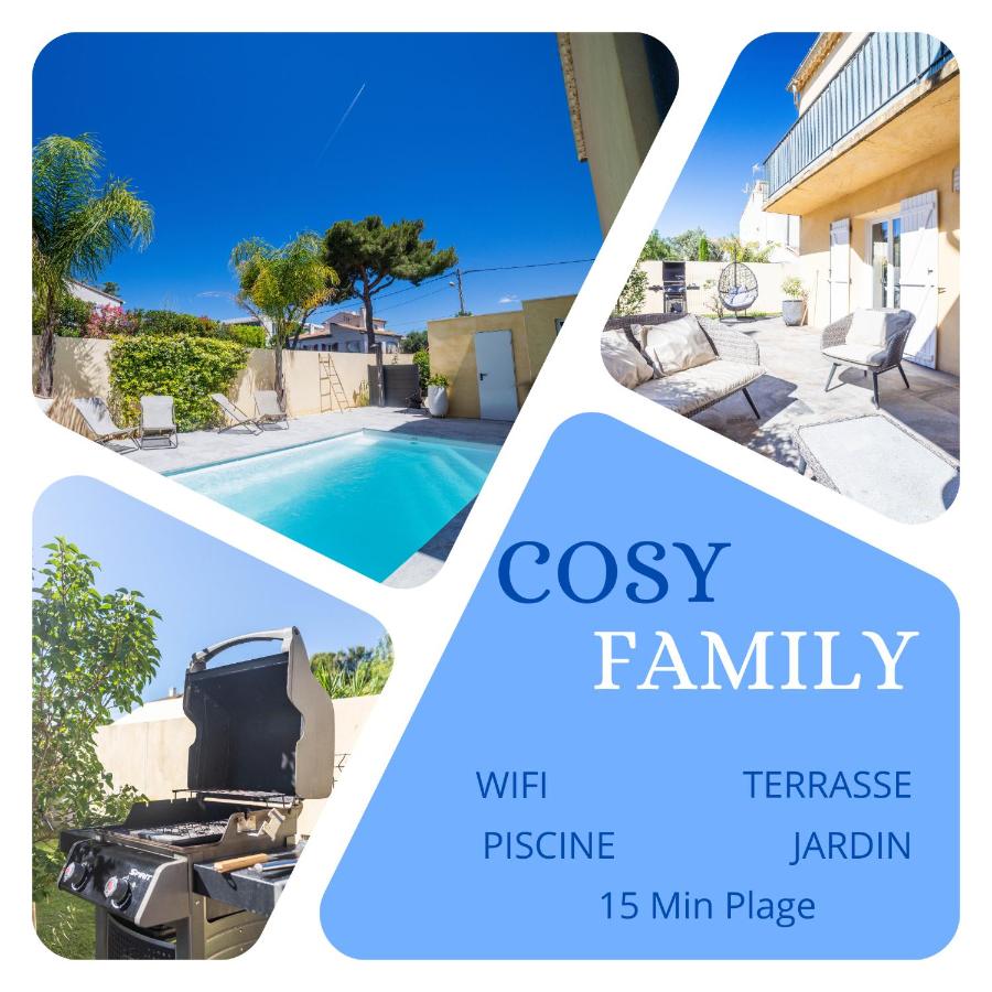 COSYFAMILY RDC 6pers-PISCINE-Jacuzzi-Jardin- Barbecue- TopPros Conciergerie Pérols - B&B Pérols
