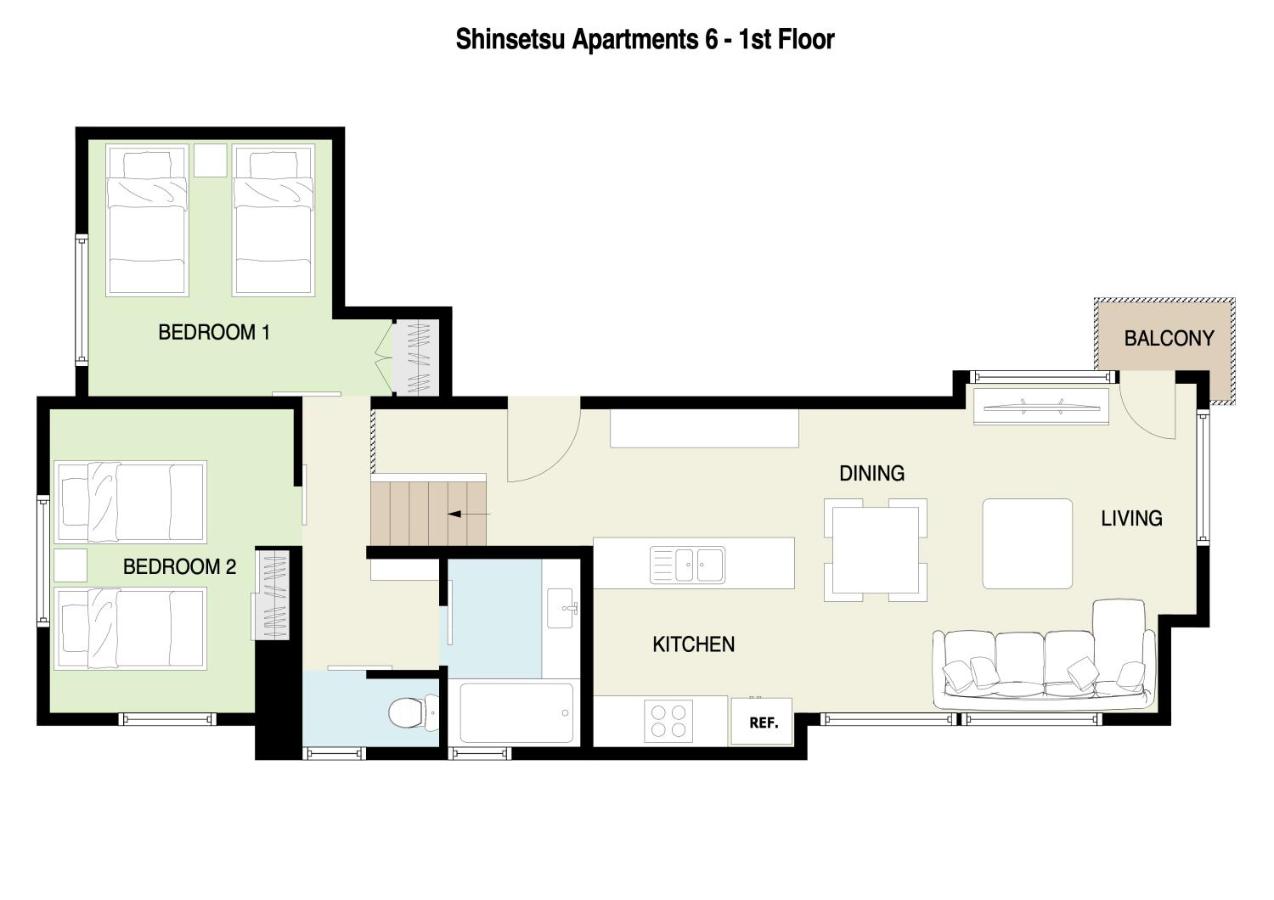  Two-Bedroom One-Bathroom Apartment
