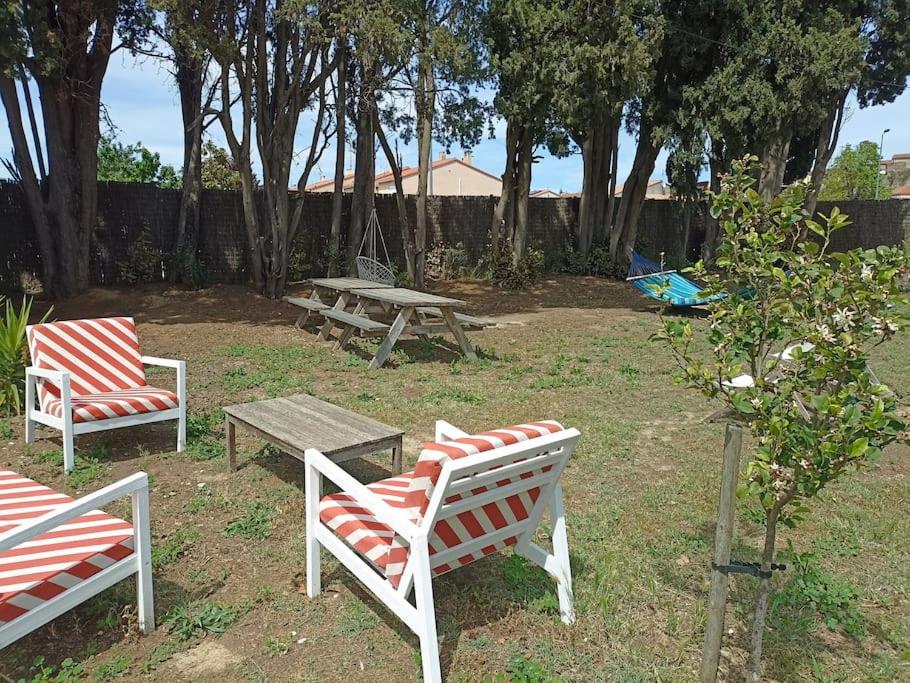 Gîte 8 pers -climatisé avec jardin- proche plage - B&B Elna