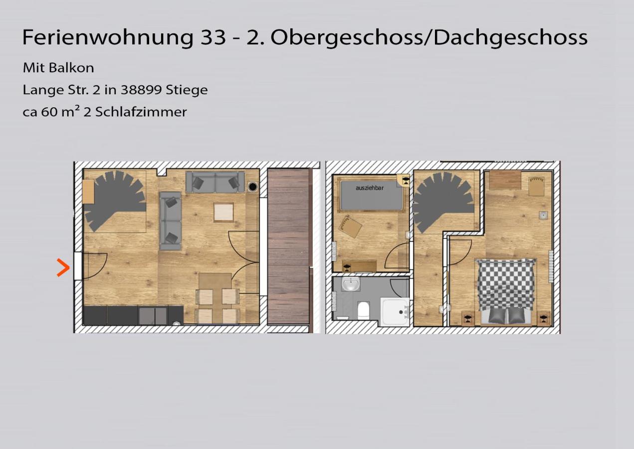 Auszeit-im-Harz Haus 5 Wohnung 33 - Ferienwohnung Stiege