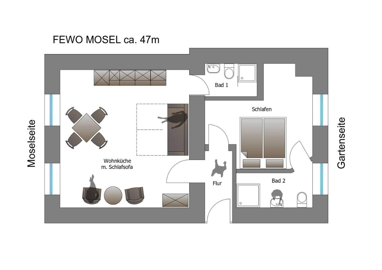 Ferienwohnungen am Stadtpalais Fewo-Mosel - Chambres d’hôtes Bernkastel-Kues
