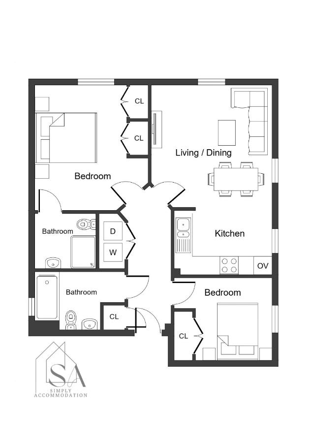 2BR 2BA Apartment - Emperor Beds - Free Parking - Near LGW Airport - B&B