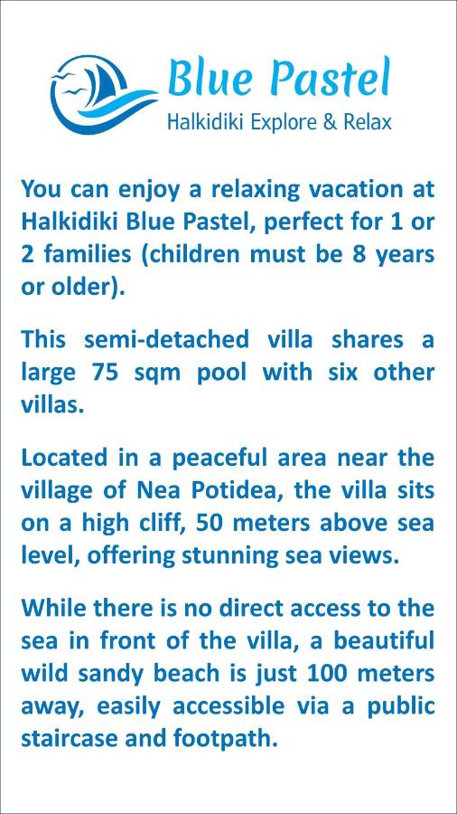 Blue Pastel-cliffside villa, shared pool, wild sandy beach nearby - Ferienwohnung