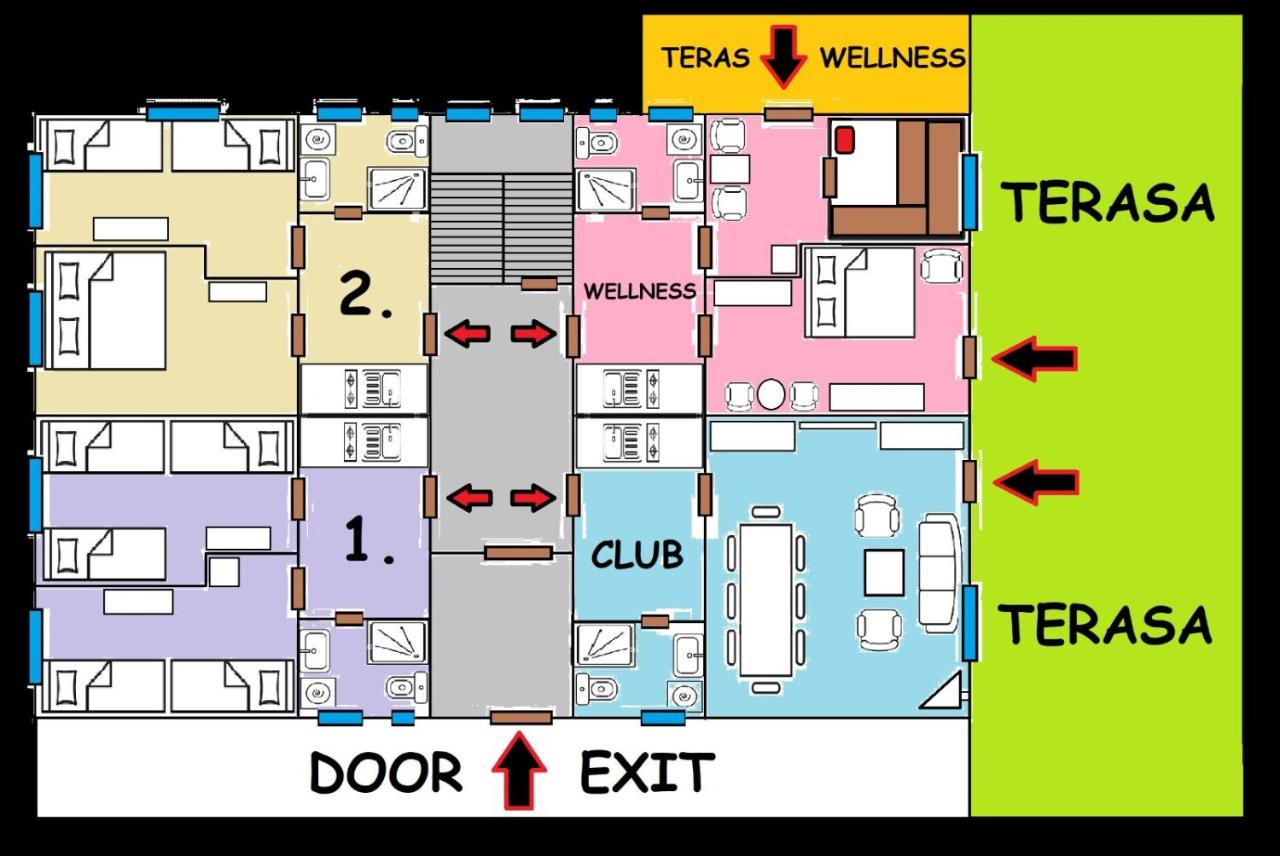 Tavba -Gočár až 27 osob, 8 apartmánů,8 koupelen, 8 kuchyní na kraji lesa - B&B