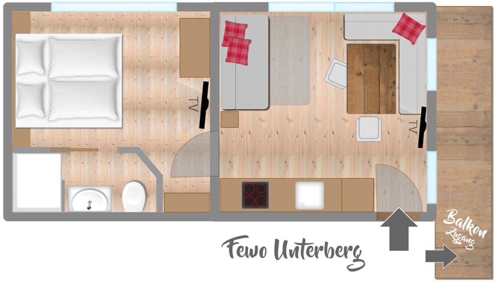 Appartamento con 1 Camera da Letto e Balcone