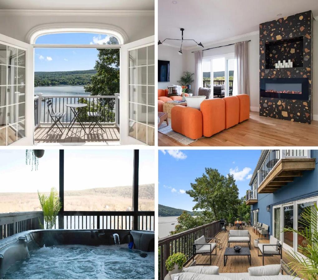 Lakeview House - Hot Tub - Firepit - Stunning Views - Spacious Deck - Cozy Living Room - Bar - B&B Greenwood Lake