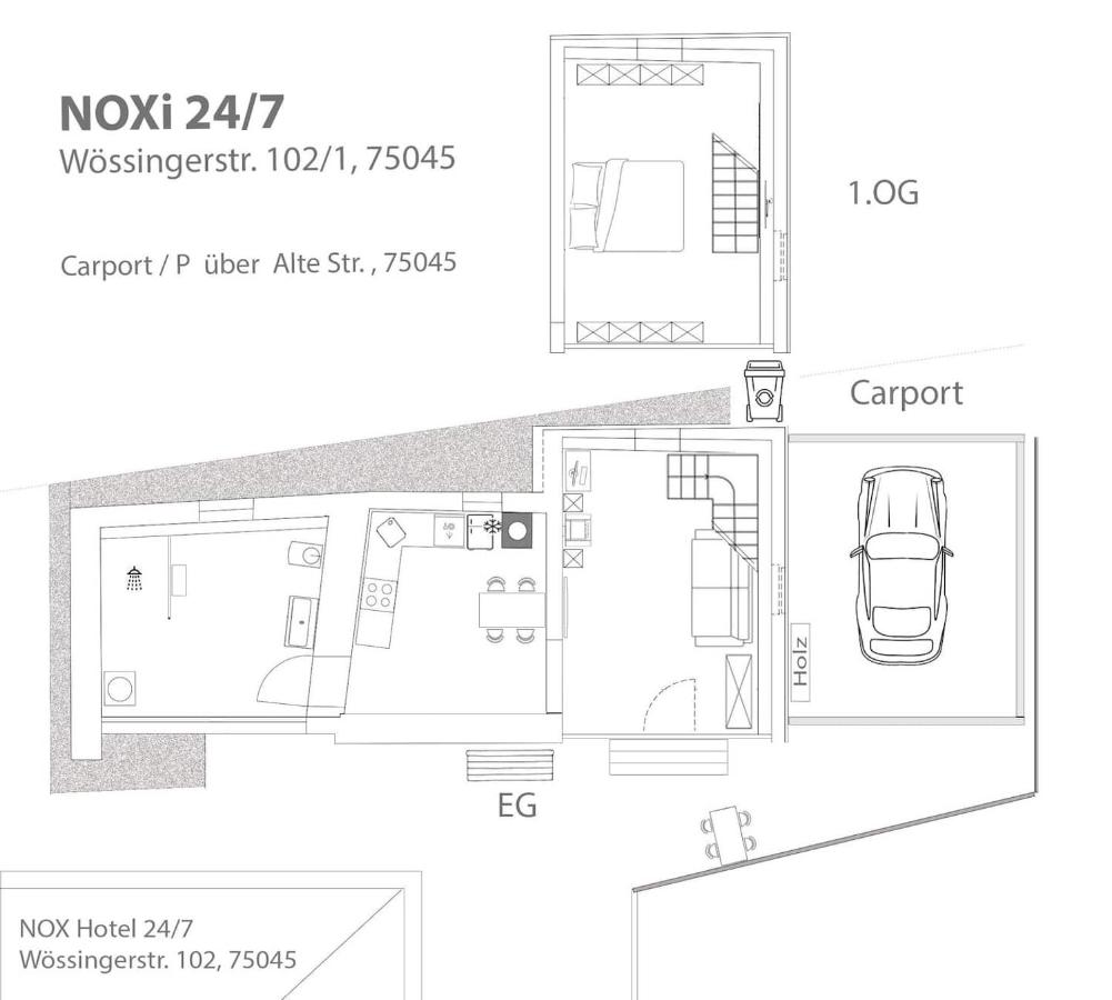 NOXi 90qm Carport Küche WiFi Washer Kamin - B&B Wössingen