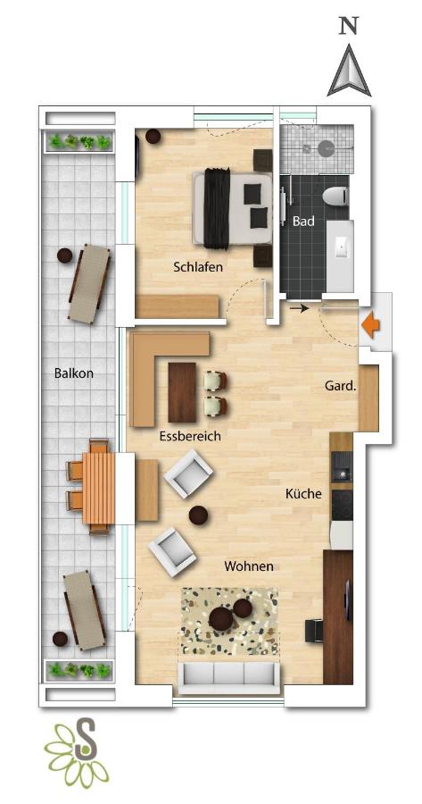 Suite mit Kingsize-Bett und Balkon