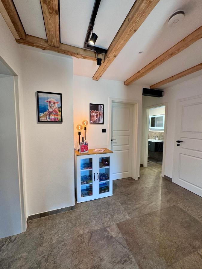 TOP moderne FeWo - Alpakahof zum Himmelreich, traumhafte Lage, Terrasse mit Weitblick, kostenfreier Parkplatz, Nähe Kurklinik, optional Sauna - Chambres d'hôtes Bad Gottleuba
