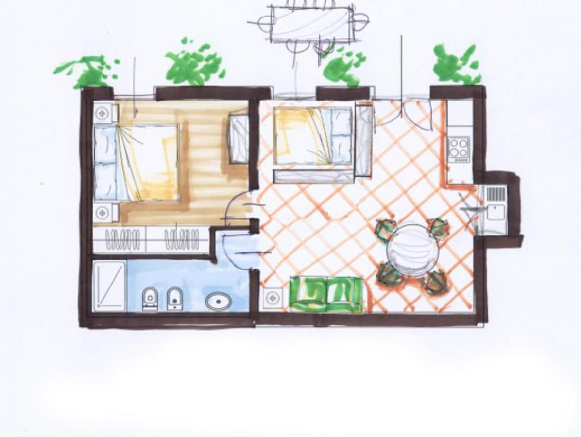 One-Bedroom Apartment with Garden View