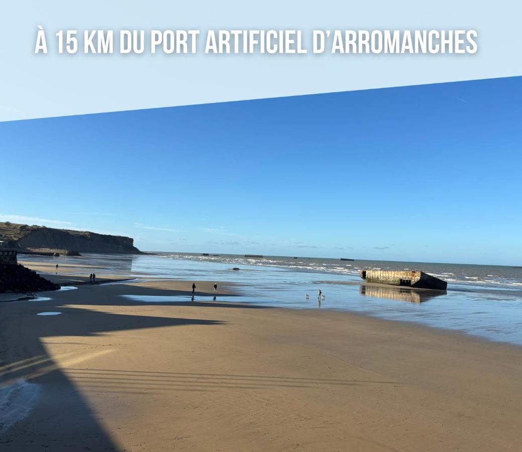 Saint Ho Mer Maison lumineuse vue mer 8 pers 4 chambres 2 sdb 2 WC étage rénové en 2025 belle terrasse grand jardin clos parking 8 mn à pied petite plage grand jardin près de Port en Bessin, Bayeux et plage Omaha beach - Chambres d'hôtes Sainte-Honorine-des-Pertes
