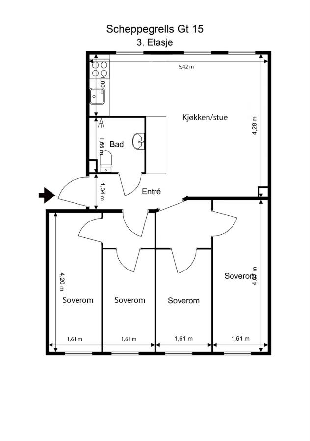 Newly renovated 4-bedroom in central Oslo - B&B