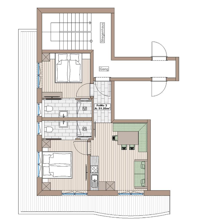 Appartamento con 2 Camere da Letto e Balcone
