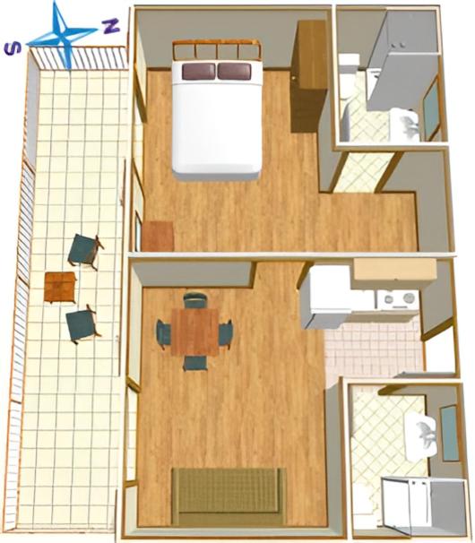 Appartamento con 1 Camera da Letto, Balcone e Vista Mare
