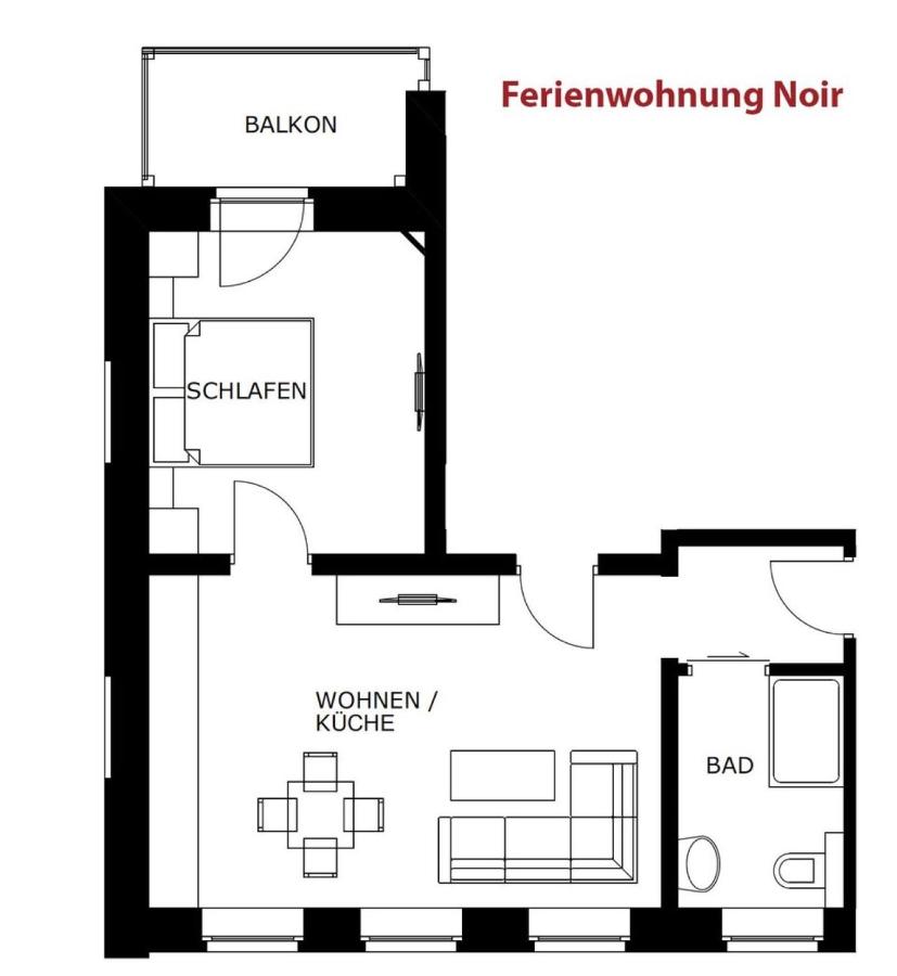 One-Bedroom Apartment "Noir"