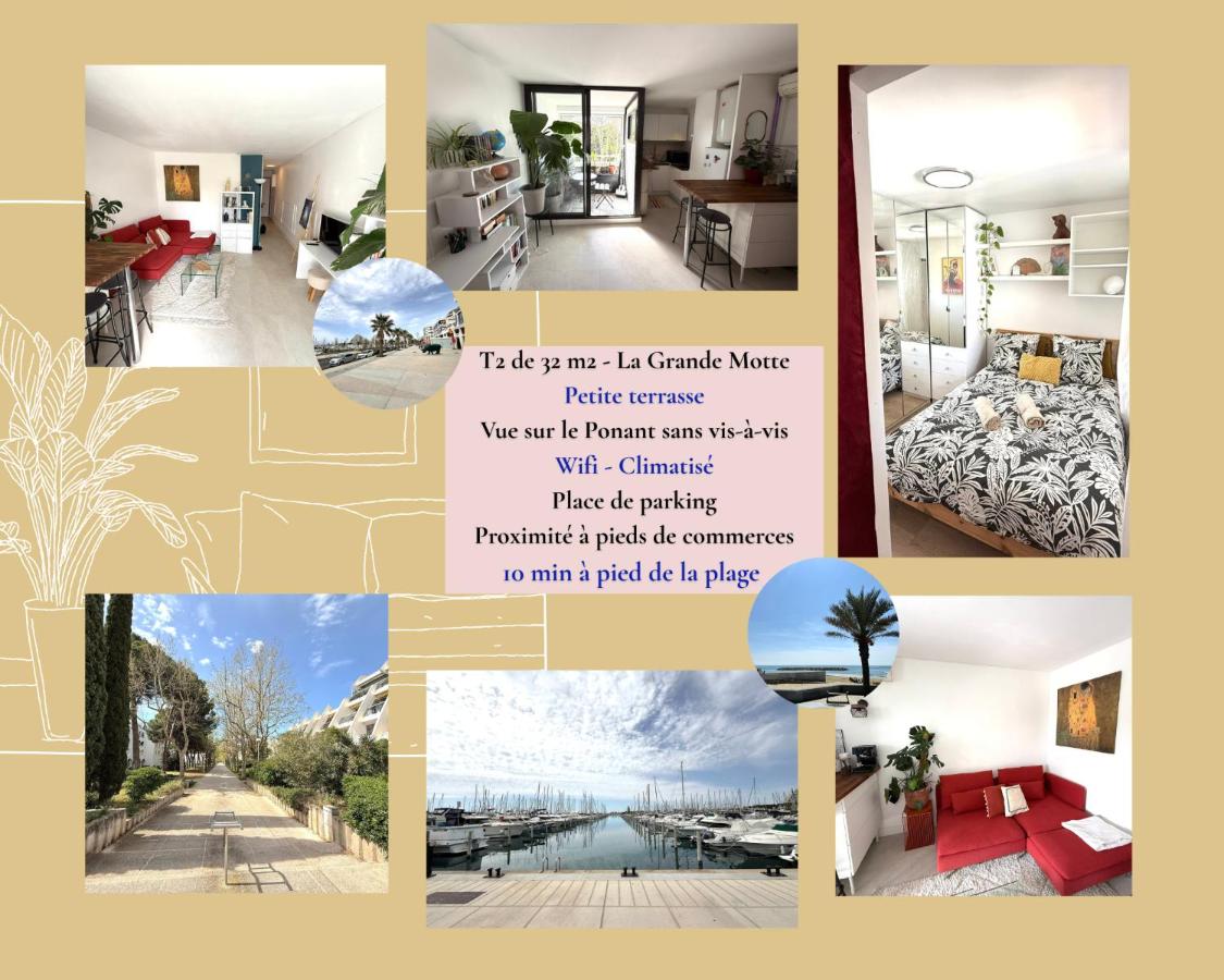 Charmant T2 La Grande Motte Ponant - Draps, Clim, Wifi & Terrasse - Ferienwohnung La Grande-Motte