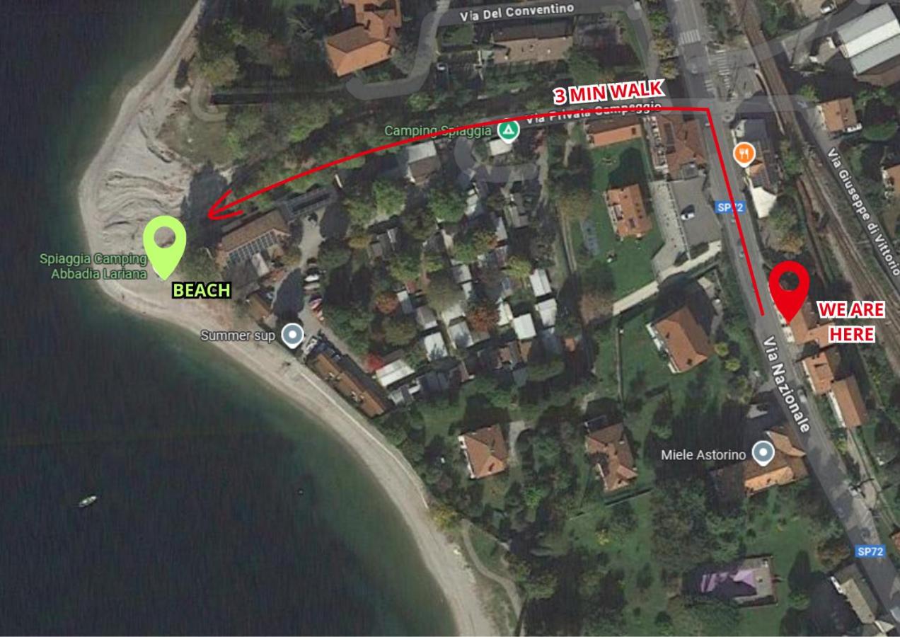 Lake Como - 3 min Walk from Beach - New Flat for 6 Guests - B&B
