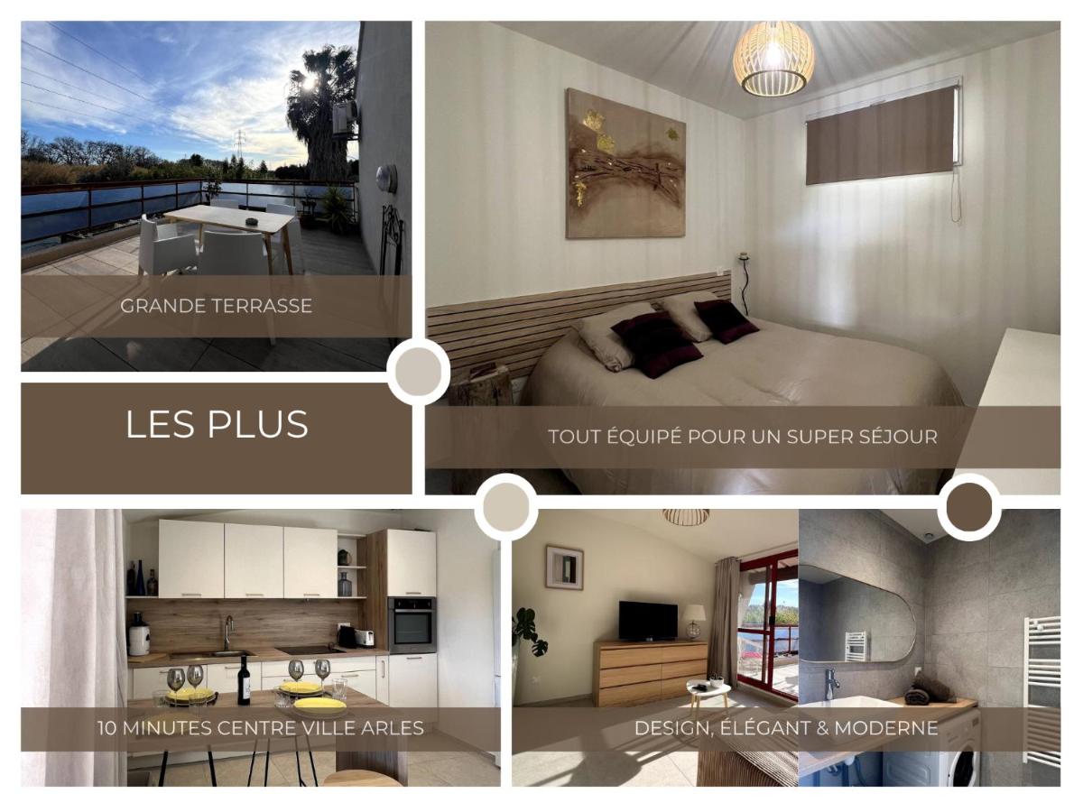 F2 équipé Clim jardin Spa Centre Arles à 10mn - B&B