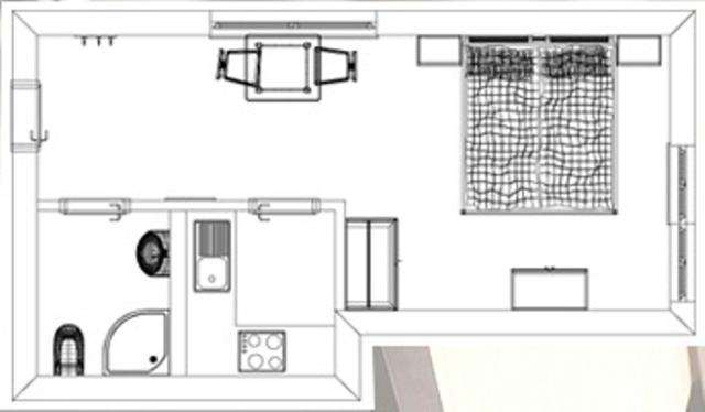 Studio with Balcony