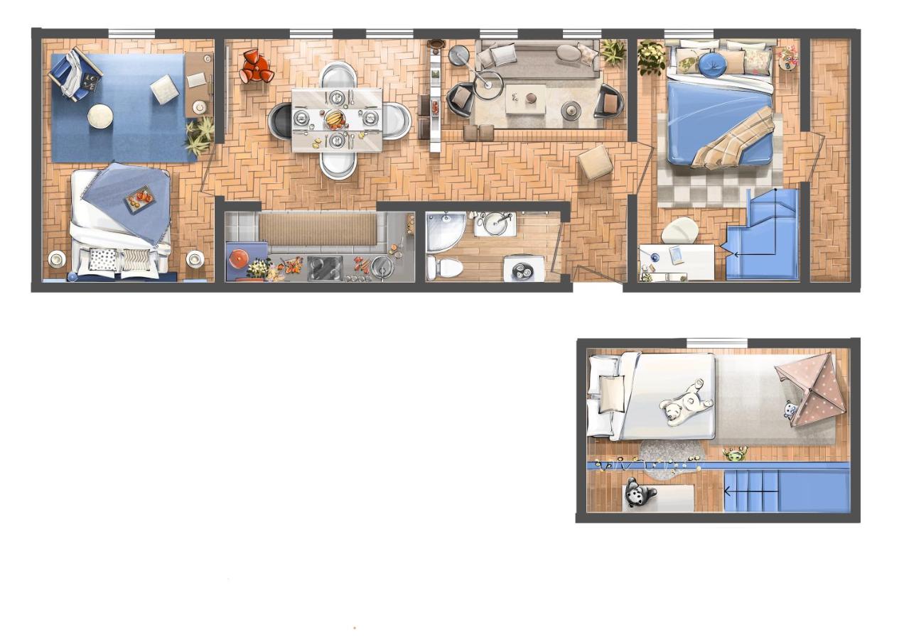 Airy skylight apt, 5 min to Republic Square - B&B Belgrade