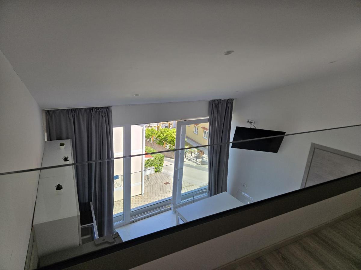 Estudio con cama extragrande y sofá cama