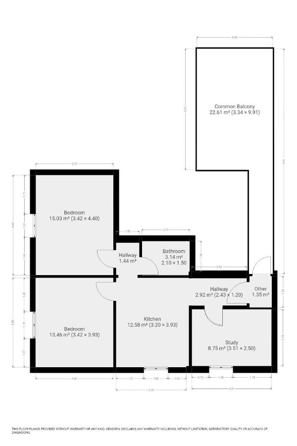 Apartment mit 2 Schlafzimmern und Meerblick